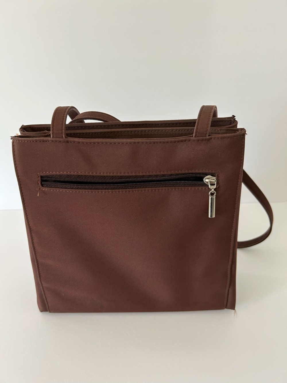 Vintage Y2K Handbag Shoulder Tote (Flawed) - Unbranded - Color: Burgundy/Brown - Picture 3 of 16